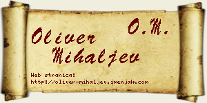 Oliver Mihaljev vizit kartica